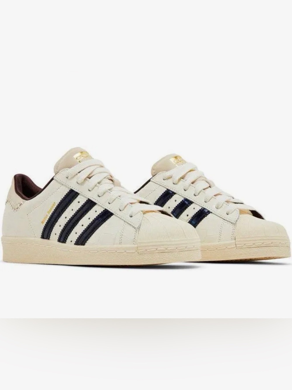 Wales Bonner x Adidas Leather Superstar Croc with Navy Stripes Size US 6